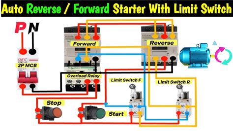 Automatic Reverse Forward Starter Control With Limit Switch Connection