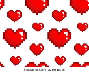 8 Bit Pixel Red Heart White Stock Illustration 2260518745 | Shutterstock