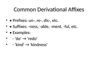 morphologywordformationandderivationpresentationpptx