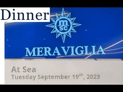 Menus For Seated Dining Gala Night Sea Day Msc Meraviglia Youtube