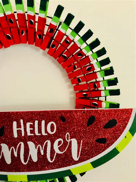 Summer Wreath Clothespin Watermelon Wreath Etsy