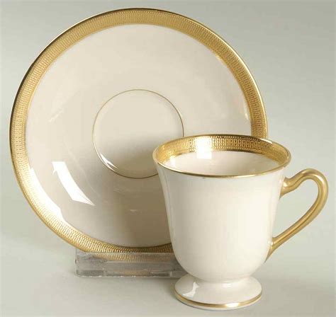 Hanover Cream Footed Demitasse Cup Saucer Set By Lenox