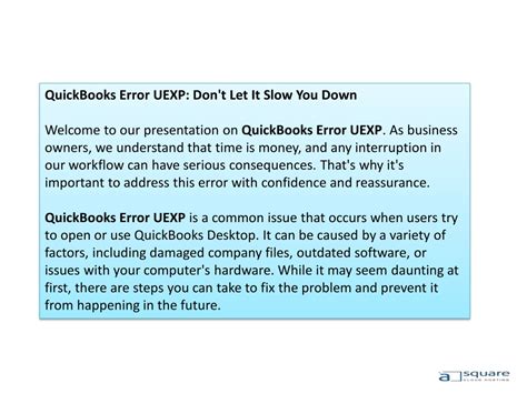 Ppt A Step By Step Guide To Resolving Quickbooks Error Uexp