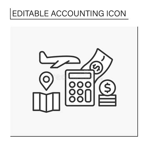 Travel Expenses Line Icon Stock Vector Illustration Of Calculation