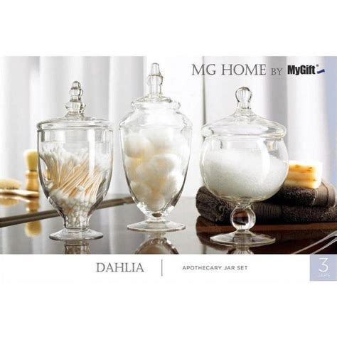 Clear Glass Apothecary Wedding Centerpiece Jars 3 Piece Set Glass