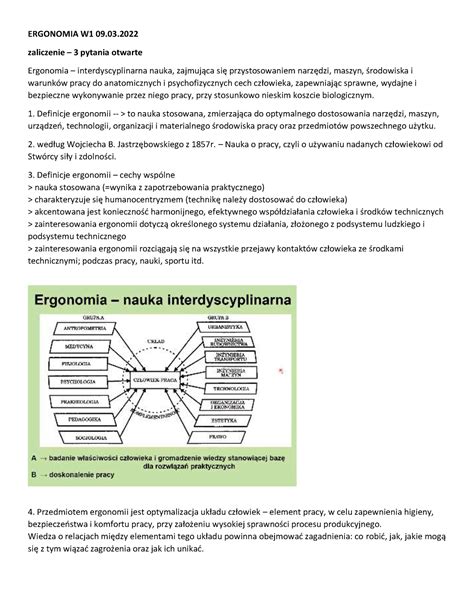 Ergonomia W1 W2 W3 notatki z wykładów 1 3 ERGONOMIA W1 09