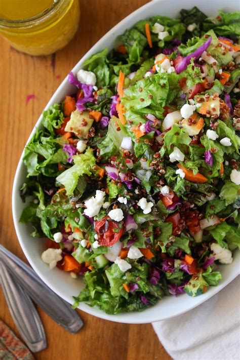 Chopped Farm Salad With Quinoa And Garden Greens A Saucy Kitchen