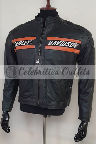 Bill Goldberg Harley Davidson Motorcycle Black Leather Jacket