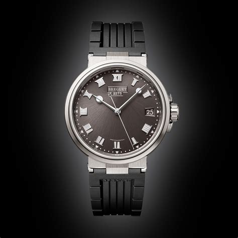 breguet marine  slate dial titanium  mm rubber