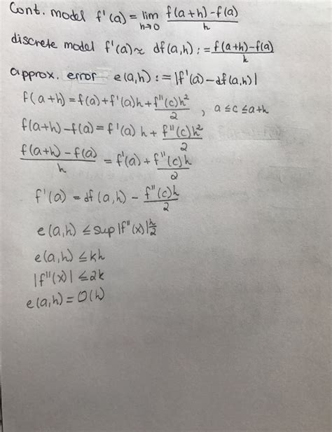 Solved Numerical Analysis, approximation error Show that | Chegg.com