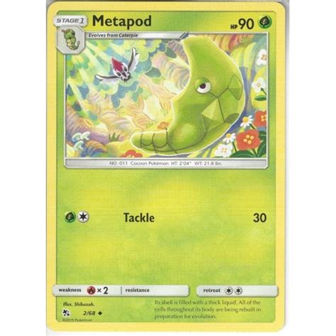 Pokemon Trading Card Game 2 68 Metapod Uncommon Card Hidden Fates