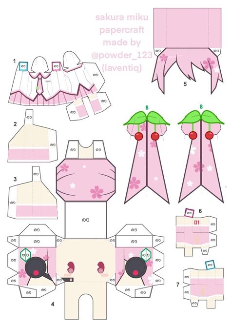 Sakura Miku Vocaloid Papercraft Pjsk Basteln Und Selbermachen