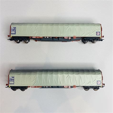 Coffret de 2 wagons Rilns à bâches coulissantes DSB MARKLIN 47114