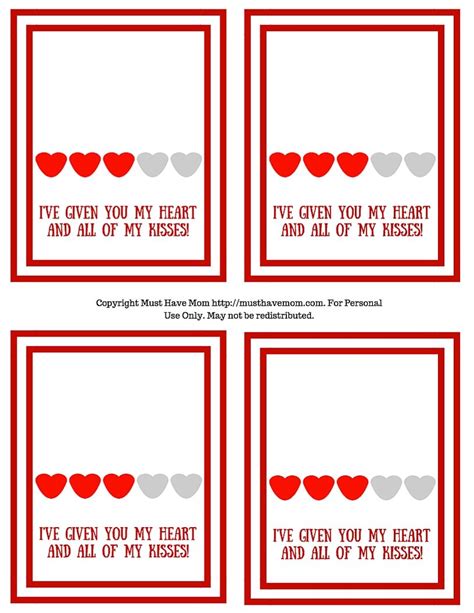 Free Valentine S Day Printable I Ve Given You My Heart And All Of My