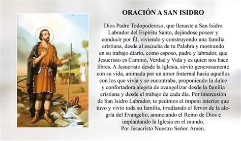 Santo del día de hoy San Isidro Labrador La oración diaria