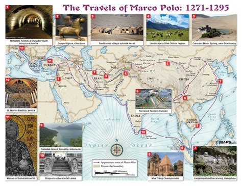 The Travels Of Marco Polo Map 1271 1295