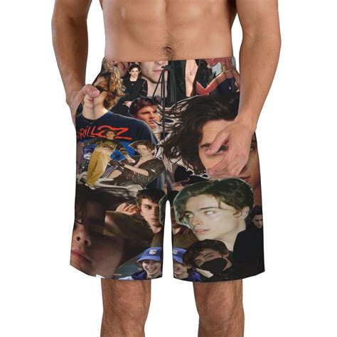 Mens Timothee Chalamet Swim Trunks Quick Dry Bathing Suits Holiday