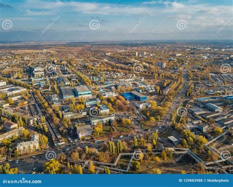 Aerial View Voronezh from Height of Aircraft Flight. Voronezh Synthetic ...