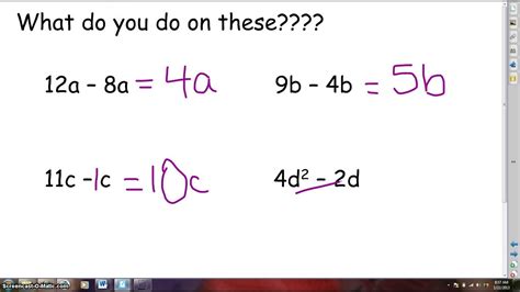 Combining Like Terms And Distributive Property Youtube