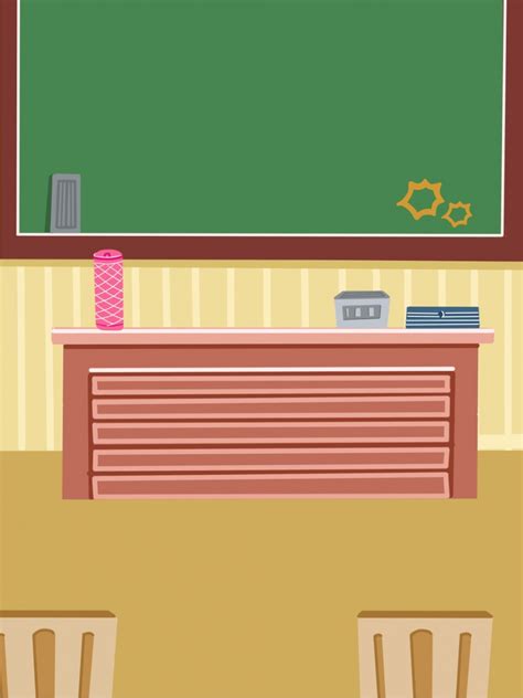 Background Latar Belakang Ilustrasi Ruang Kelas Hijau Ringkas Yang ...