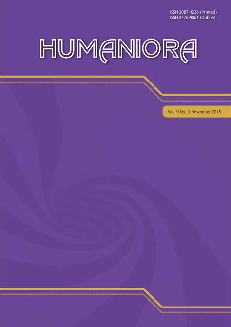 Vol. 9 No. 3 (2018): Humaniora | Humaniora