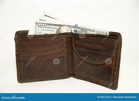 Old Wallet With Banknotes Of Us Dollars Inside Stock Photo Image Of