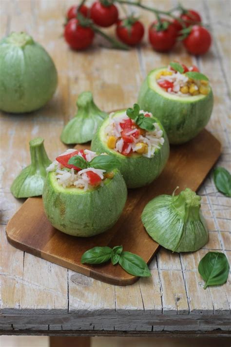 Zucchine Tonde Ripiene Di Riso Freddo Piatto Unico Fresco E Leggero