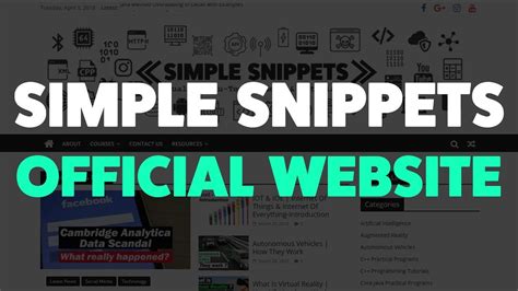 Simple Snippets Official Website Overview Simplesnippetstech