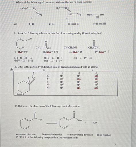 Solved 1 Which Of The Following Alkenes Can Exist As Either Chegg