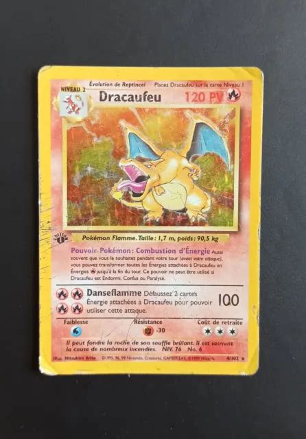 POKEMON FIRECRACKER CARD 4 102 Holo Edition 1 Wizards Base Set FR