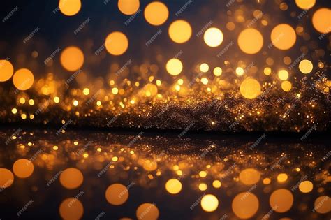 Premium Photo Golden Bokeh Lights Background