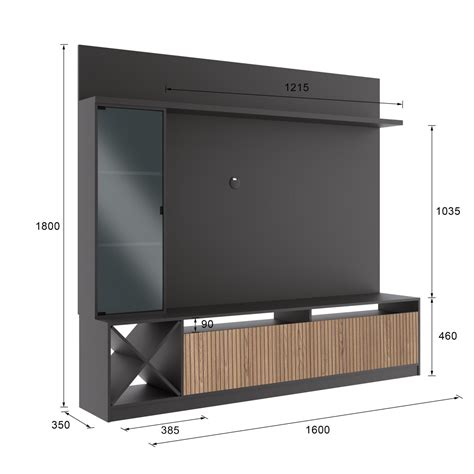 Rack Impressão Ripado Painel para TV até 50 Polegadas Adega e