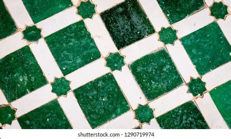 Mosaic Tile Floor Morocco Green Moroccan Stock Photo 1290719974 | Shutterstock