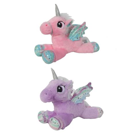 Unicornio De Peluche Acostado Con Alas Cm Olis Place Peluches