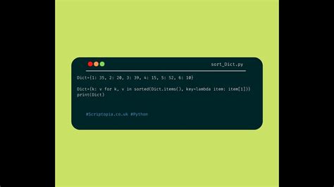 Python Dictionaries Sort Dictionary By Value Youtube
