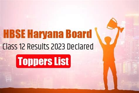 Haryana Board Result 2023 Toppers List Hbse Class 12 Result Announced