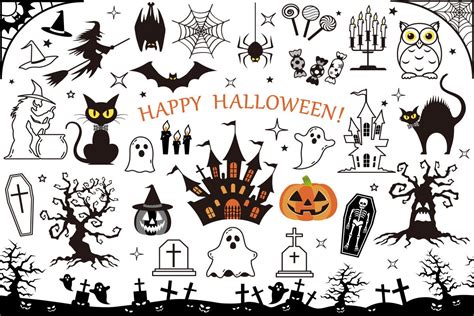 Happy Halloween Vector Elements Set Png Graphic By Hasan Huseynov · Creative Fabrica