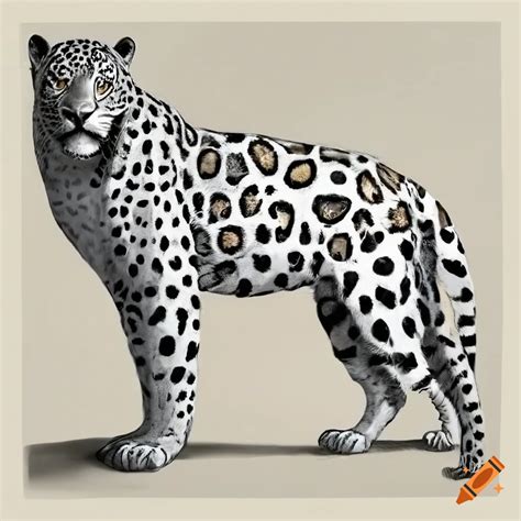 White Mutated Jaguar With Fierce Eyes And Elongated Body On Craiyon