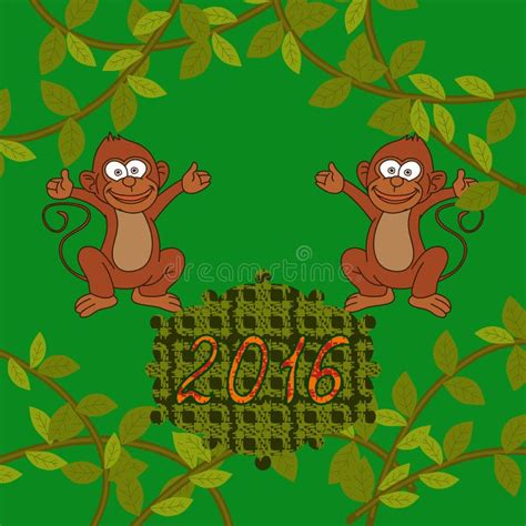 Congratulation Year Of The Monkey Stock Vector Illustration Of