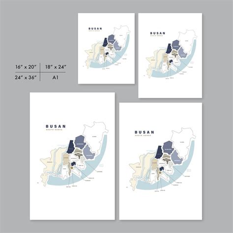 Busan Neighborhood Map Printable Busan Map Busan Korea - Etsy