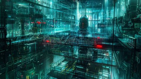 Sci Fi Grunge Modern Clean Background Depicting A Futuristic Industrial