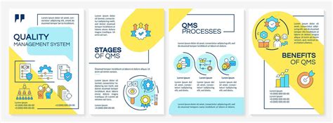 Qms Benefits Blue And Yellow Brochure Template Capa Management Leaflet Design With Linear