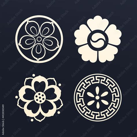 Traditional korean symbols. Stock Vector | Adobe Stock