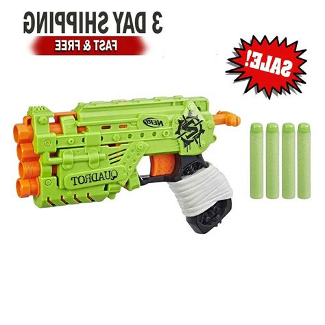 NERF Zombie Strike Quadrot 4 Elite Guns Pistol