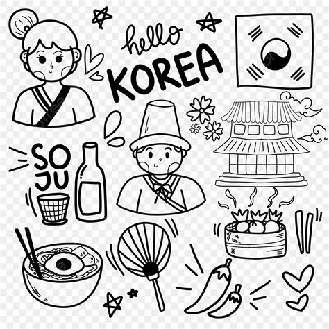 Korean Doodle Hand Drawn Free Download Hand Drawing Korean Drawing