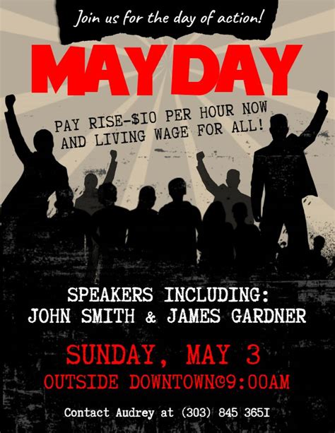 Printable May Day Poster Flyer Template Sepia James Gardner Social