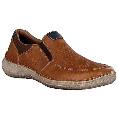 Rieker Mens 03077 22 Tan Slip On Casual Shoes