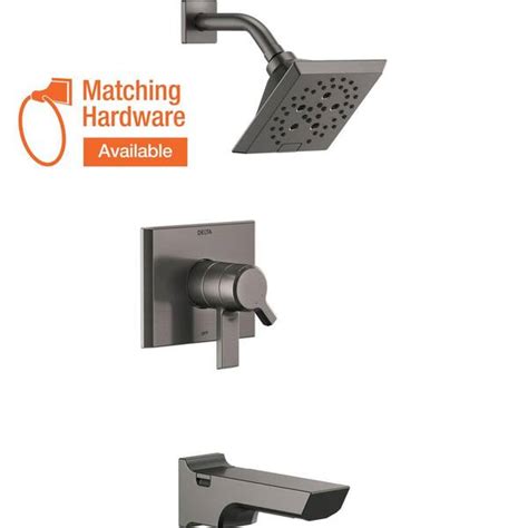 Delta Pivotal Handle Wall Mount Tub And Shower Trim Kit In Lumicoat