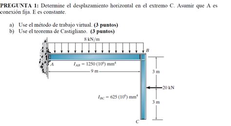 Resuelto PREGUNTA 1 Determine El Desplazamiento Horizontal En Chegg