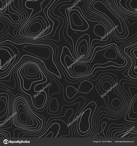 Topographic map lines Actual topography map Dark seamless design fine ...